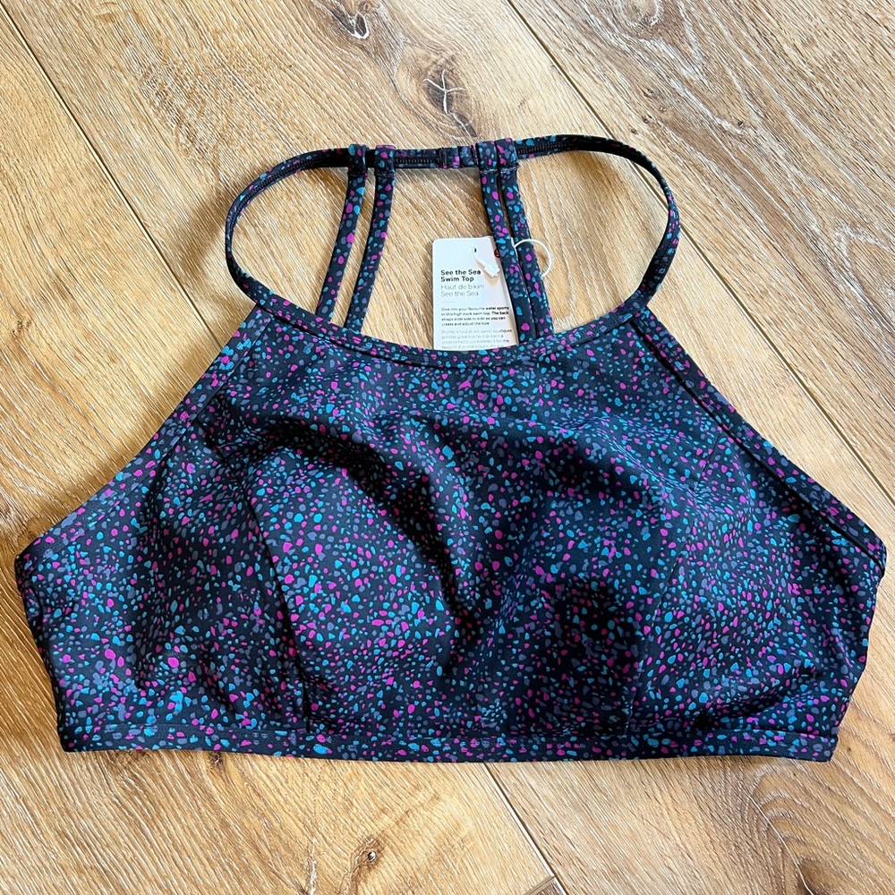 lululemon athletica Black and Purple Bikini Top